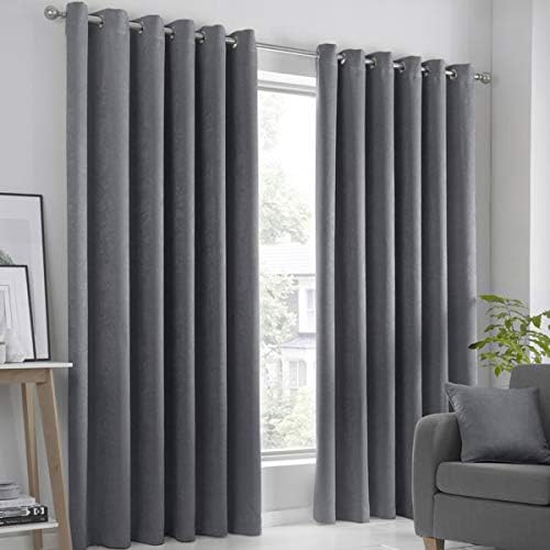 - Strata - Par de Cortinas con Ojales - 117 cm de Ancho x 137 cm de Largo, Antracita — foto 1 de 5