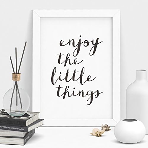 Enjoy the Little Things Inspirational Quote Print Home Decor Typography Poster Wall Art