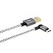 CableCreation 10 Feet Left Angle Micro USB 2.0 Braided Cable, 90 Degree Vertical Left USB 2.0 A Male to Micro USB Male with Aluminium Case,3Meters, Space Gray