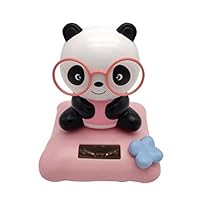 Glumes Dancing Solar Toys - Panda Wearing Glasses Solar Powered Toys Car Accessories Swinging Dancing Toy Car Windowsill Decoration Great Holiday Car Dashboard Office Desk Home Decor