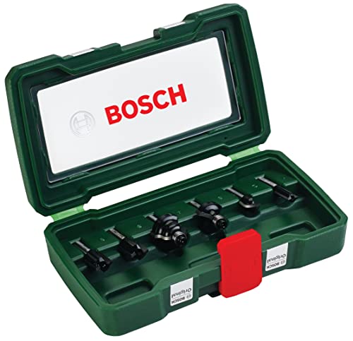 Bosch 6-Piece Tungsten Carbide Router Bit Set (for Wood, Shank Ø 1/4, Accessory Routers)