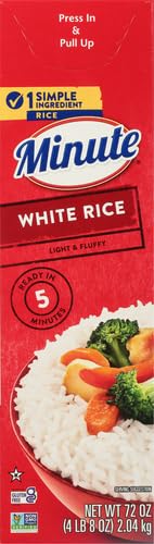 MINUTE WHITE RICE, INSTANT WHITE RICE FOR QUICK DINNER MEALS, 72-OUNCE BOX