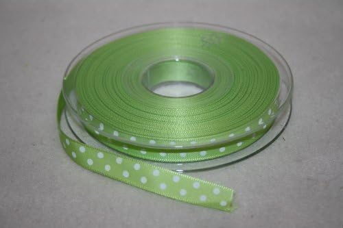 floral supplies lime 10mmx20m spotty polka dot satin ribbon