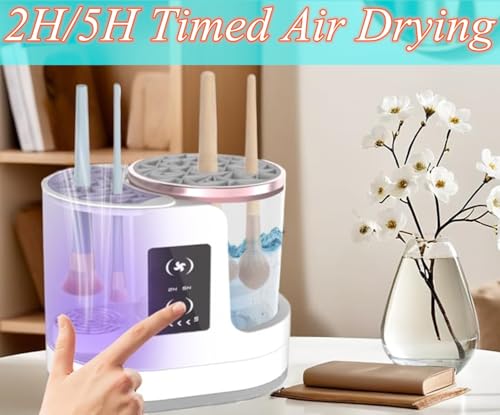 Beauenty Makeup Brush Cleaner Machine,3 In 1 Electric Makeup Brush Dryer Holder, Automatic USB Cosmetic Brushes Cleaner Tool For Clean Beauty Essentials For All Size Beauty Makeup Brush Set