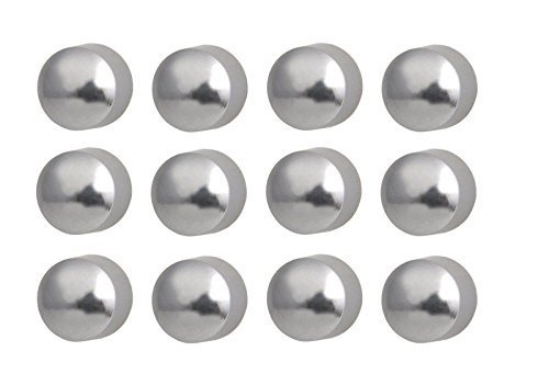 Caflon Ear Piercing Ball Earrings Studs 4mm White Surgical Steel 12 Pair by Paaz Jewelry Supply