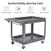 Goplus Plastic Service Cart Utility Storage Cart for All Purpose 550 LBS Capacity (2 Shelves 46