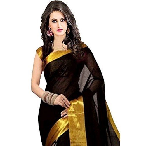 nishchay enterprise women's cotton saree with blouse piece