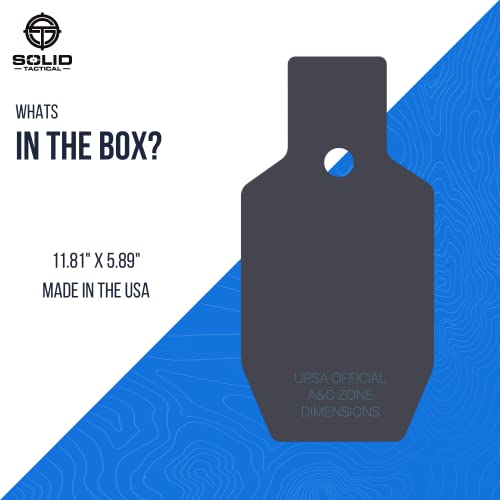 Solid Tactical AR500 Steel Targets for Shooting 1 Pack (5.89" x 11.81" inches) USPSA Half A&C