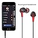 Antopos Wired Earphone, Noise Isolating Earbuds in-Ear 3.5mm Headphones with Microphone and Audio Jack Devices (Red in Black)