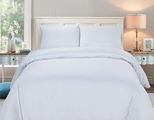 Maiihomelinens Deluxe 2600 Series 3 Piece Duvet Cover Set Button Closure, Wrinkle, Fade and Stain Resistant 2 Pillow Sham, White Queen 90"x92"
