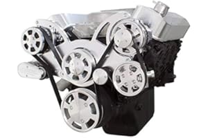 CVF RACING All Inclusive Serpentine System for Big Block Chevy 396 427 454 Engines with Maintenance Free Clear Coat Finish