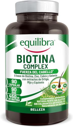 , Biotina Complex, Bienestar del Cabello y las Uñas, Dosis Elevada de Biotina, Zinc, Cobre, Selenio, Extractos de Ortiga, Mijo y Equiseto, 90 Cápsulas