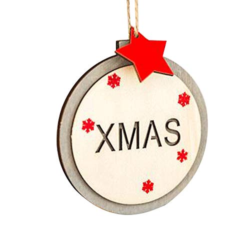 Alimao Clearance sale Christmas Decor Gifts Wooden Pendant Tree Ornament Party Home Hanging Decor