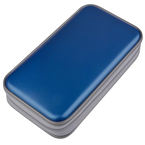 Fanspack CD Case, 80 Capacity DVD Storage DVD Case VCD Wallet Storage Organizer Plastic Protective CD Case Holder (Blue)