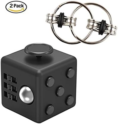 Gargar Fidget Relieve Cube Bike Chain Fidget Anti-Stress Anti-Anxiety Depression Attention Boredom Finger Dice Toy for Children Adult Work Interview Class( 2-pack )