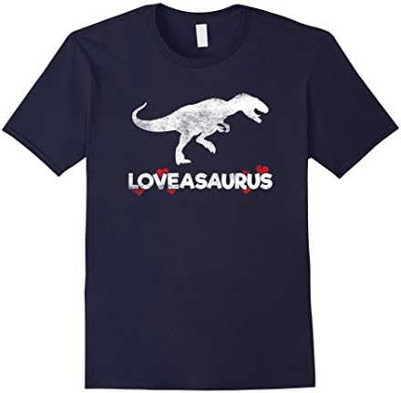 Men's Loveasaurus Dinosaur Heart Valentines Day T-Shirt Boys Girls 3XL Navy