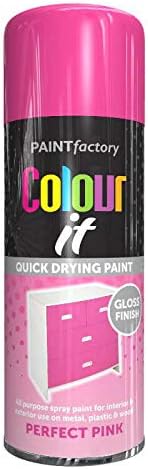 PAINTfactory Colour It Primer Spray Paint 250ml Perfect Pink Gloss Finish