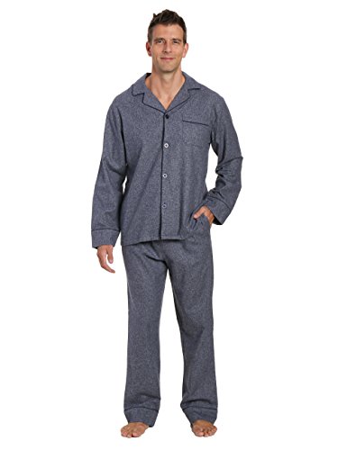 Men's Premium Flannel Pajama Set - Dark Blue - Medium