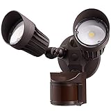 LEONLITE 2 Head&nbsp;LED Outdoor Security&nbsp;Floodlight&nbsp;Motion&nbsp;Sensor, Newly&nbsp;Designed&nbsp;3&nbsp;Lighting&nbsp;Modes,&nbsp;ETL&nbsp;&&nbsp;DLC&nbsp;Listed,&nbsp;1800lm,&nbsp;Waterproof&nbsp;IP65&nbsp;for Eave,&nbsp;Entryway,&nbsp;5-Year&nbsp;Warranty,&nbsp;3000K Warm White,&nbsp;Bronze