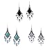 She Lian Vintage Silver Tone Rhinestone Jewelry Big Dangle Chandelier Earrings for Women