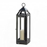 Zings & Thingz 57073910 Tall and Lean Contemporary Lantern, Black