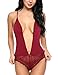 Avidlove Women Sexy Lingerie Teddy Deep V Lace Babydoll Bodysuit