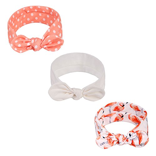 HUIXIANG Baby Girls Headbands With Bows 3 Pack Infant Toddler Headwraps Hair accessories