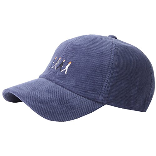 RaOn B187 Beatles Abbey Road Homage Character Corduroy Ball Cap Baseball Hat Truckers (Navy)