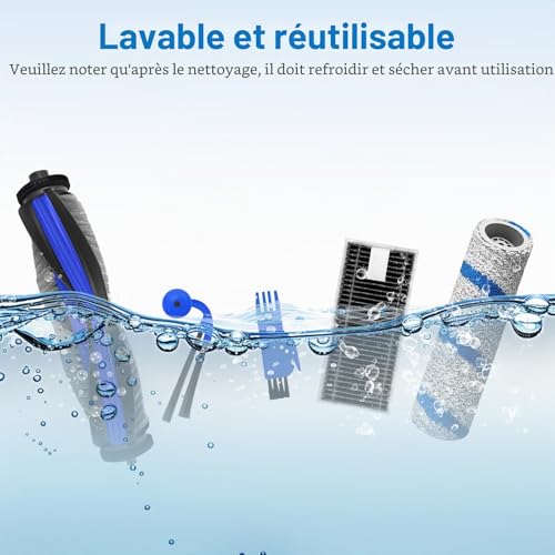 X11 accessoires pour ECOVACS DEEBOT X11 OmniCyclone / X9 Pro Omni, pièces détachées:1 brosse principale, 2 rouleaux de lavage, 4 brosses latérales, 4 filtres HEPA,2 accessoires de nettoyage