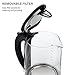 Brewberry Cordless Electric Glass Kettle 1.7l, Auto Shut-Off Feature w/Boil-Dry Protection, 1500W, For Office and Home Use