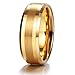 King Will 8mm 14k Gold Tungsten Carbide Ring Brushed Center Mens Wedding Band Comfort Fit(11)