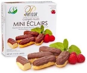 Patissa Natural Mini Custard Eclairs, 17.4 Ounce -- 6 per case.