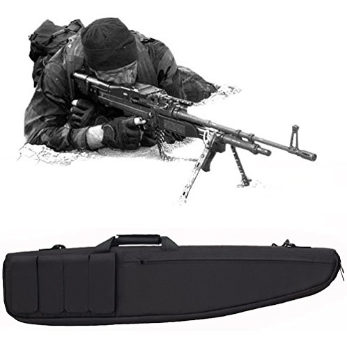 LUVODI Superstore Tactical Rifle Case Waterproof Soft Padded Carbine Air-soft Gun Bag Fishing Rod Shotgun Hunting Bag Holdall Gun Case Storage with Shoulder Strap and 4 Pouches(39inch, 47inch)