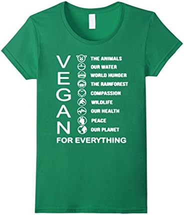 Women's Vegan For Everything T-Shirt XL Kelly Green