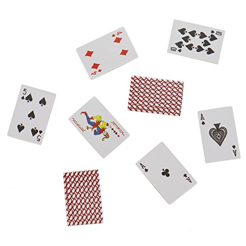 Buorsa 6 Pack 1:12 Miniature Games Poker Playing Cards Mini Playing Cards Poker Playing Cards Mini Decks Cards Decoration Accessories - Thumbnail 3