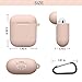 Compatible AirPods Case Cover Silicone Protective Skin for Apple Airpod Case 2&1 (2 Pack) Black/Sand Pink
