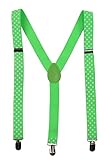 BODY STRENTH Polka Dot Suspenders for Men with Strong Clips Leather Braces
