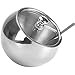 HardNok Stainless Steel Sugar Bowl with Glass Lid and Spoon,300ML