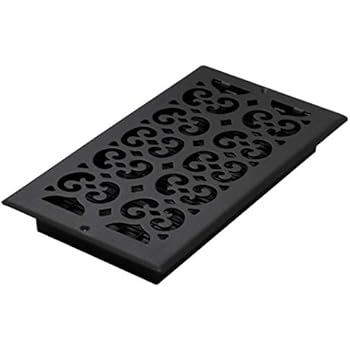 Decor Grates ST612W 6-Inch by 12-Inch Painted Wall Register, Black Textured