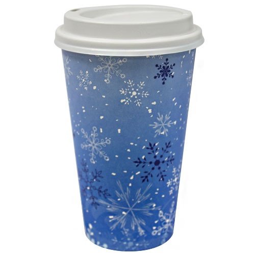 Nicole Home Collection 16 Count Hot/Cold Cup with Lid, 16-Ounce, Snowflake Pattern