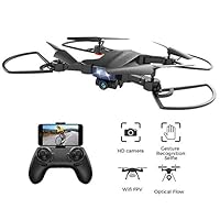 BincaBom Camera Drone FPV WiFi Drone RC Helicopter 3D Flip 120°FOV Live Video 1080P HD One Key Return Function Headless Mode 2.4GHz 4 Channel 6 Axis Gyro Altitude Hold Foldable