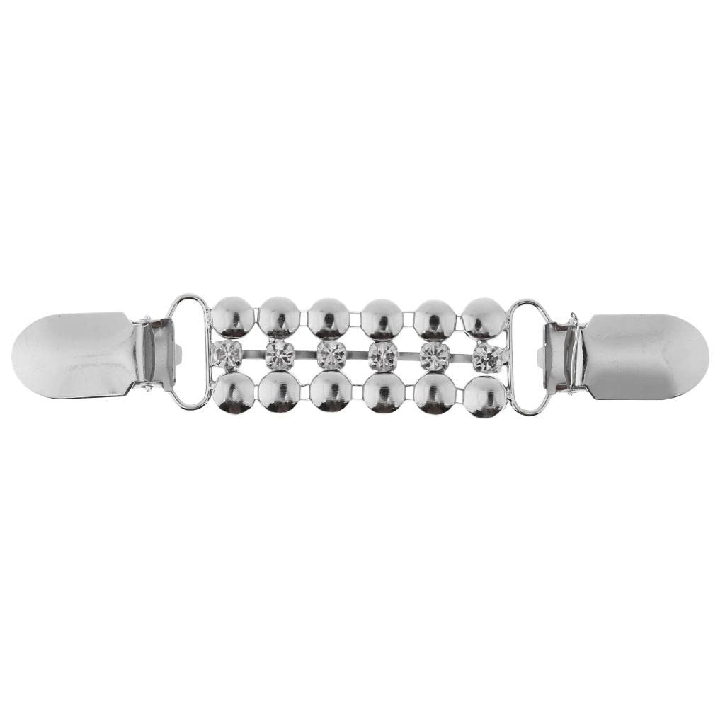 zalati Rhinestones Clip with Alloy for Cardigan Sweater Scarf Sleeve DIY Decorative Clothing - Silver