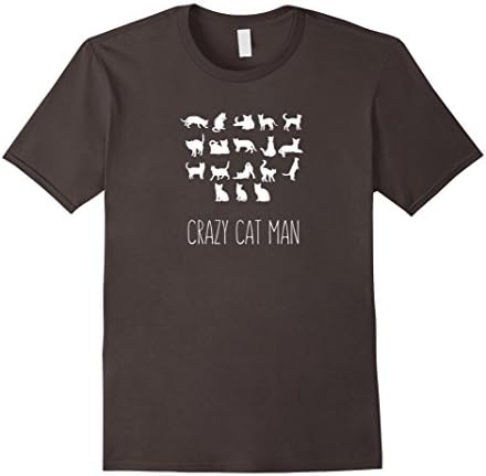 Mens Crazy Cat Man shirt for cat dads and men who love cats 2XL Asphalt