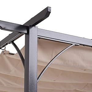 Outsunny Pérgola de Metal 3x3m Gazebo Cenador para Jardín Patio o