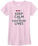 Threadrock Big Girls' Keep Calm You Have More Lives Fitted T-Shirt