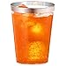 50 Rose Gold Rimmed Clear Hard Plastic Cups | 10 oz. Fancy Disposable Wedding Tumblers for Party & Wedding (50-Pack)