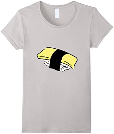 Womens Tamago Sushi Egg Sushi Japanese Food Medium Silver