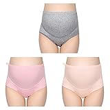 LOVE YANQI Womens 3 Pack Soft Cotton Maternity & Nursing Panties/Underwear for Pregnant High Waist Double Abdominal