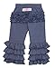 RuffleButts Baby/Toddler Girls Faux Denim Stretchy Flare Pants w/Ruffles - 6-12m