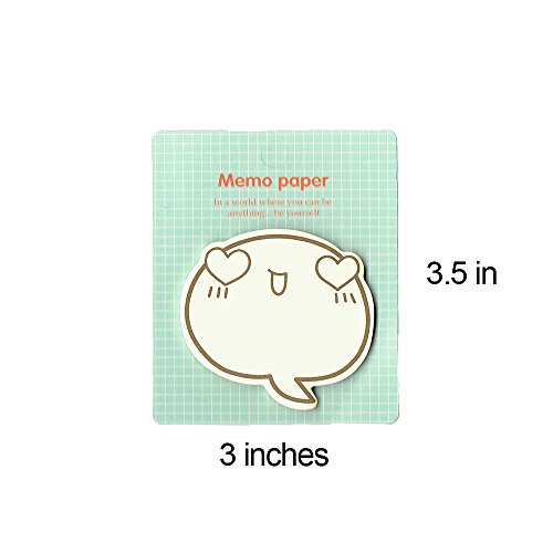 Cute Sticky Note Pads Smiling Expressions Pack of 4 Fun Sticky